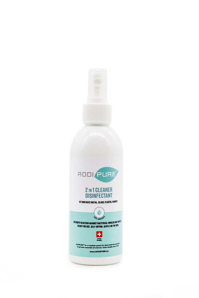 ADDIPURE 2in1 Cleaner Disinfectant Rundflasche mit Fingerzerstäuber (300 ml)